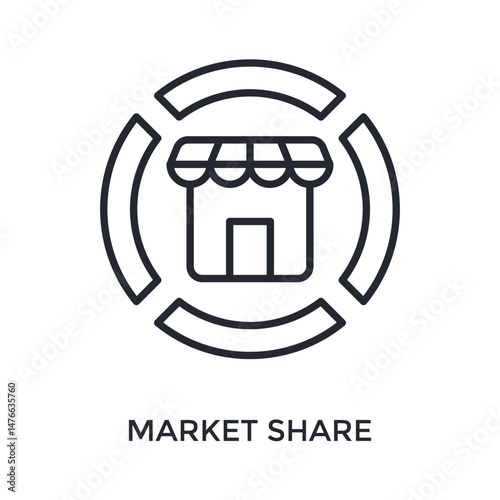 Market Share Icon Outline Style. Vector Illustration For Graphic Design
