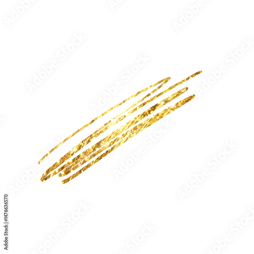 Hand drawn lines with gold glitter texture