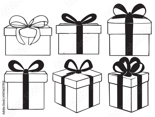 set of gift boxes vector, gift box icons