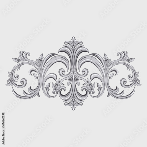 Decorative silver pattern on a light background.