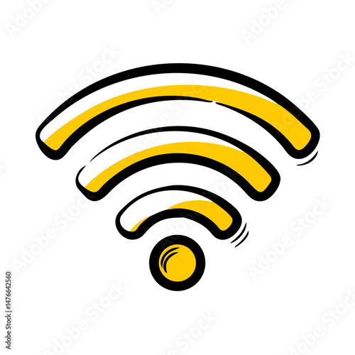 WiFi icon with yellow waves representing connectivity  