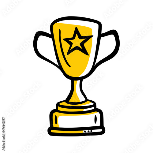 Trophy symbolizing victory in a minimalistic style  