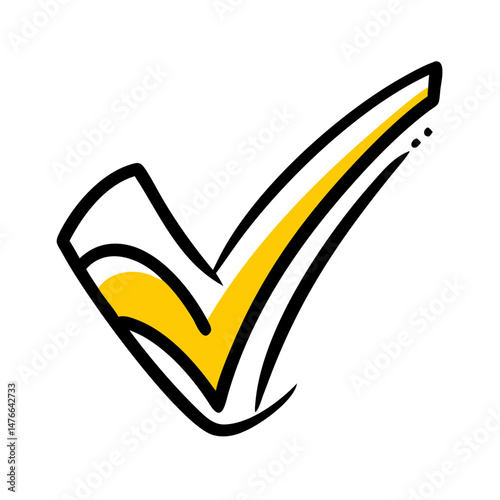 Check mark symbol in a vibrant style for affirmative actions  