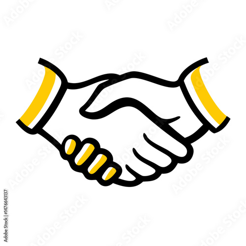 Handshake symbolizing agreement and partnership in minimal style  