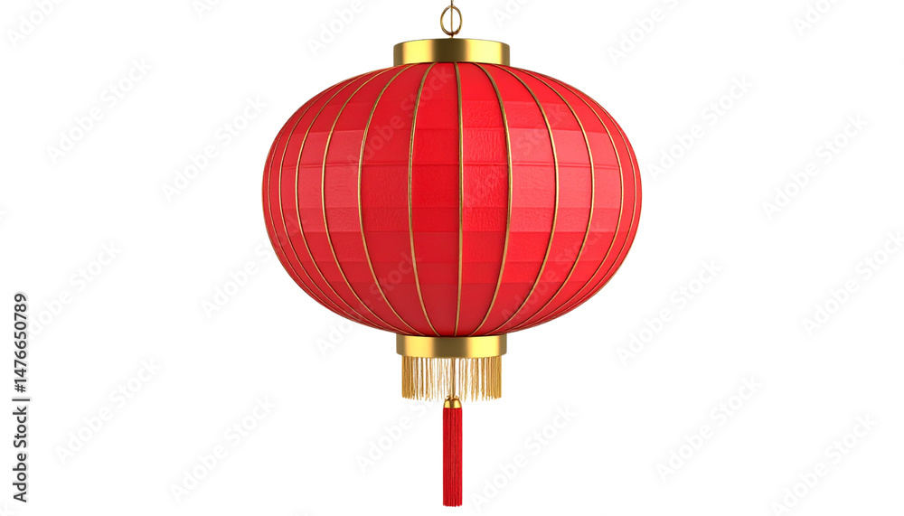 Obraz premium Red Chinese lantern hanging as festive New Year decoration