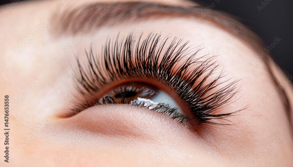 Obraz premium Close-up of woman's eye with false lashes