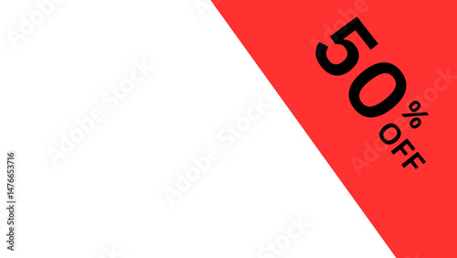 50 percent off page illustration on transparent background