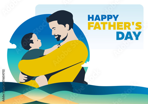 Happy Father's Day – background, banner, card, poster – vector illustration