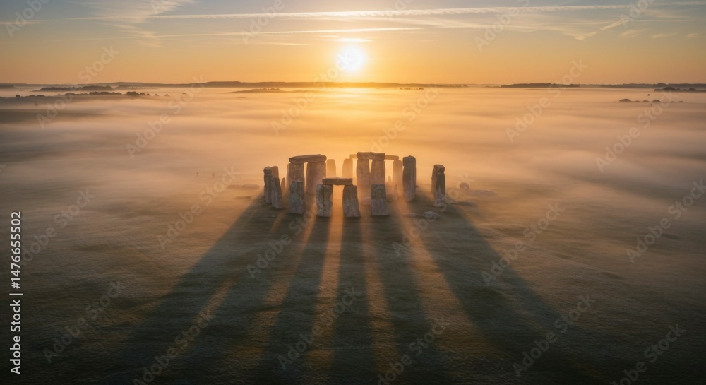 Obraz premium Sunrise over ancient stone circle