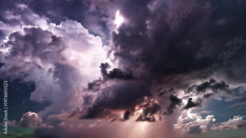 Dramatic Sky Timelapse with Moving Clouds and Sun Rays Shining Through