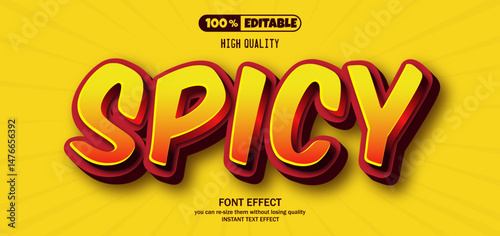 Spicy text effect. Editable text effect