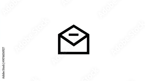 Free Download Black and White Vector Icon Open Envelope Letter Message Communication Symbol Correspondence Graphic Design Element Isolated White Background
 - GFXLoad