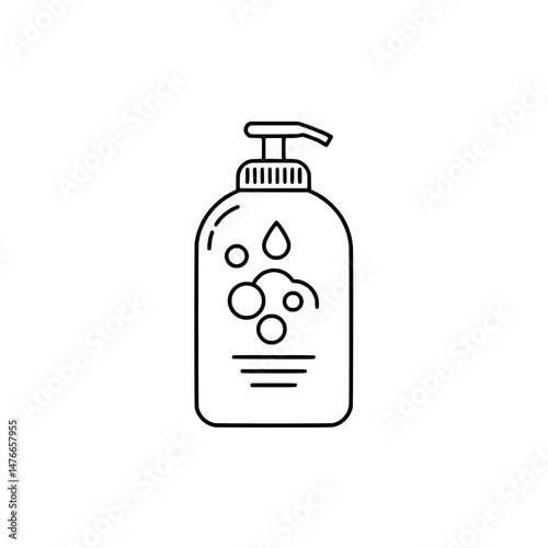 Icon of a facial cleanser bottle representing skincare concepts and beauty hygiene