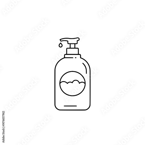 Icon of a liquid soap bottle representing hygiene concepts and personal care products