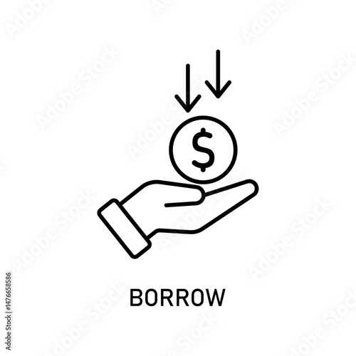 Icon a borrow, isolated against a clean background.