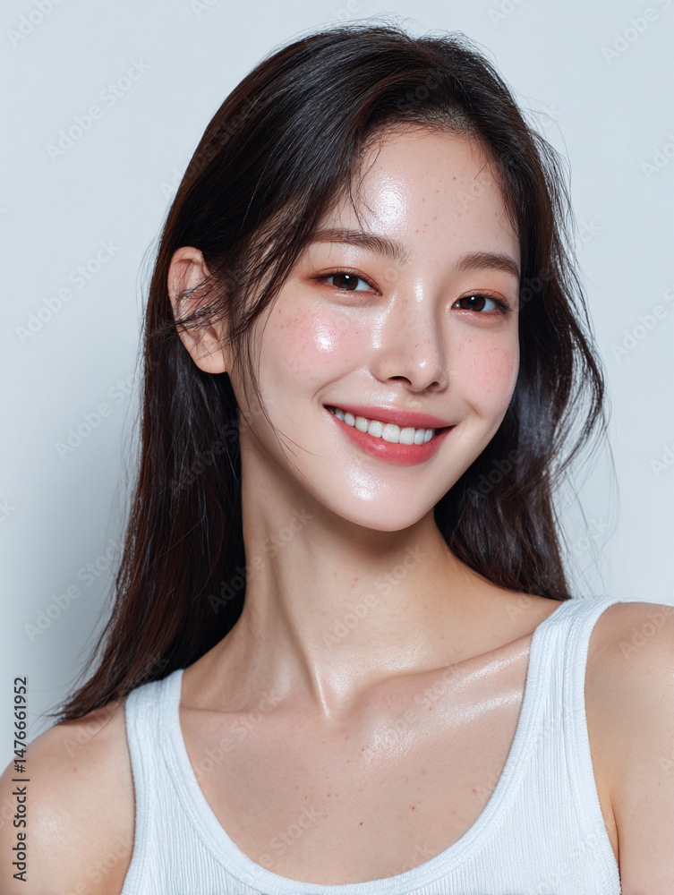 Korean Woman with Long Hair in White Outfit Beauty Portrait, Minimal Beauty Shoot of Asian Model with Long Hair in White, 20s Korean Female Beauty Stock Photo, AI Beauty Model in White Clothing, Simpl Korean Woman with Long Hair in White Outfit Beauty Portrait, Minimal Beauty Shoot of Asian Model with Long Hair in White, 20s Korean Female Beauty Stock Photo, AI Beauty Model in White Clothing, Simpl