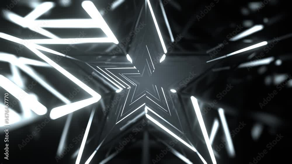 White Fantastic Corridor With Abstract Neon Light Background VJ Loop in 4K