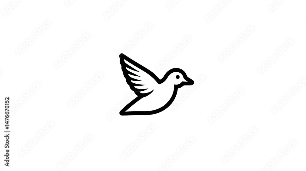 Fototapeta premium Simple Line Art Flying Duck Logo Vintage Style Graphic Design Minimalist Bird Icon Retro Illustration Elegant Waterfowl Symbol Unique Company Branding Creative Animal Emblem 