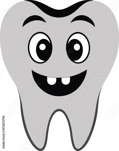 tooth cartoon character isolated silhouette