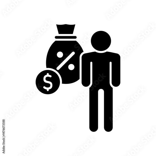 Icon a debtor, isolated against a clean background.