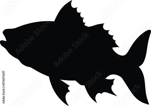 striped bass fish isolated silhouette