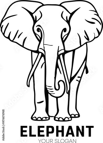 Drawing elephant logo style design inspiration