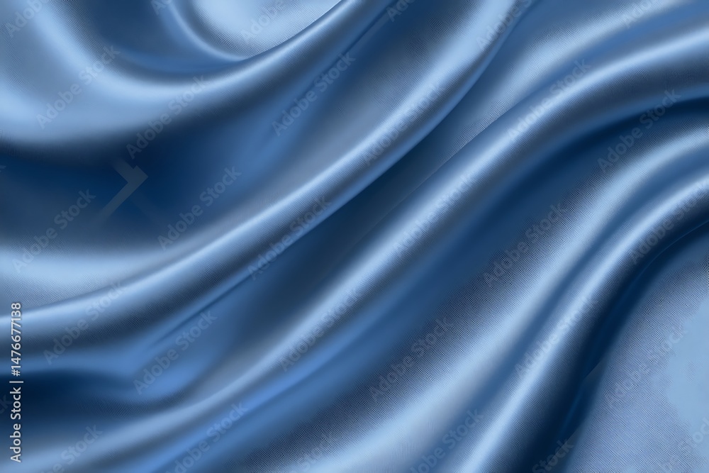 Obraz premium Blue satin and silk fabric with smooth flowing texture and soft decorative pattern