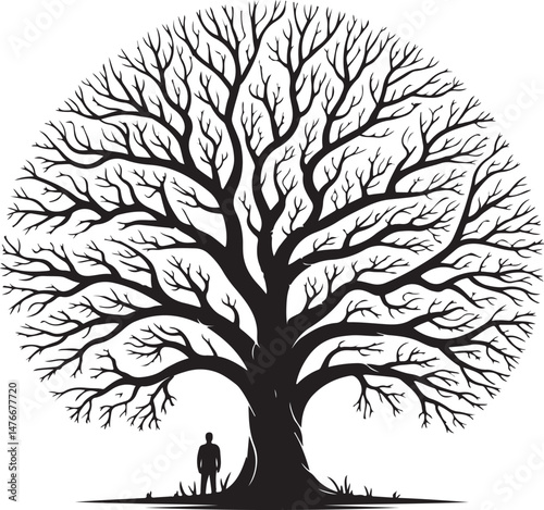 tree, nature, vector, branch, silhouette, plant, leaf, illustration, design, art, autumn, season, spring, wood, trunk, black, summer, drawing, forest, flower, garden, decoration, environment, single, 