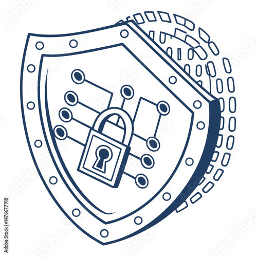 Cybersecurity shield  Illustration