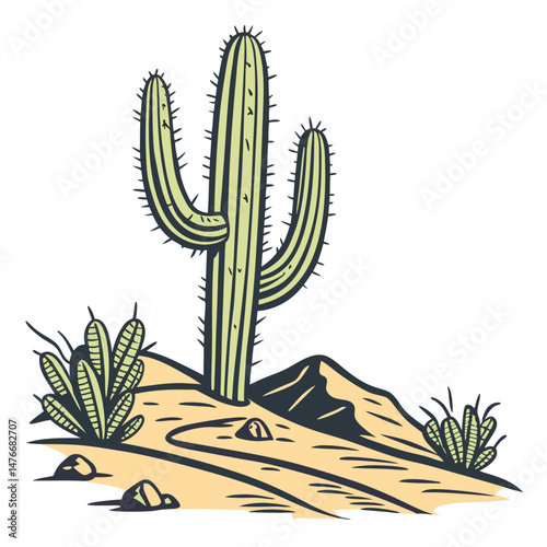 Cactus desert Illustration