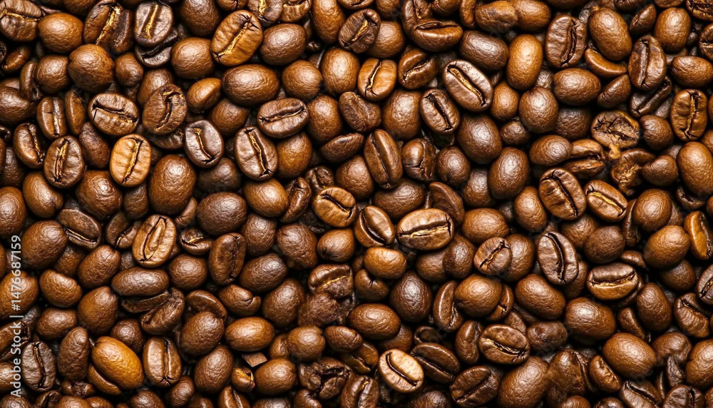 Obraz premium Many roasted coffee beans on white background