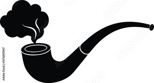traditional tobacco pipe for smoking silhouette vector