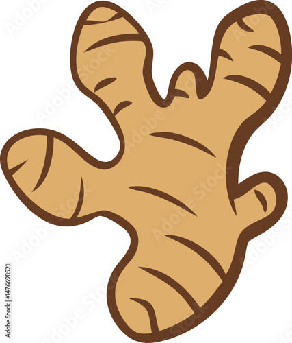 ginger root flat isolated silhouette 
