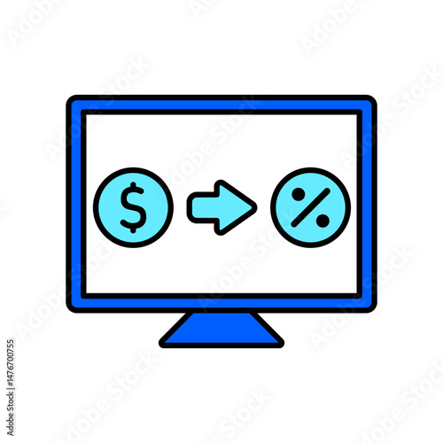 Icon a online loan, isolated against a clean background.
