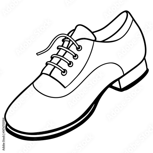 Black Jazz Shoes Silhouette Vector on White Background