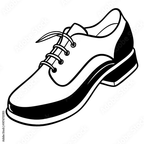 Black Jazz Shoes Silhouette Vector on White Background
