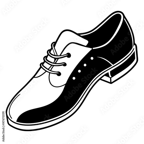Black Jazz Shoes Silhouette Vector on White Background