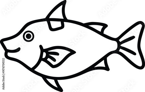 cow fish line art silhouette (2).eps