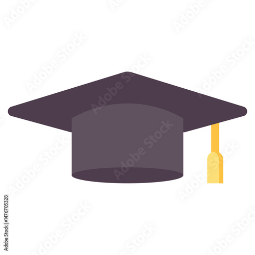 graduation hat vector flat icon