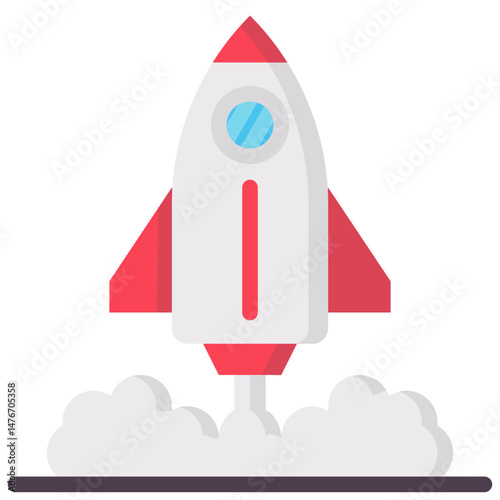 launch rocket vector flat icon