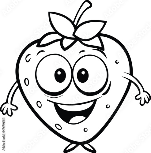 cartoon smiling strawberry with eyes and mouth wit , cartoon smiling strawberry with eyes and mouth