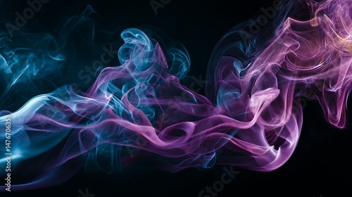 Wallpaper Mural 
Colorful abstract smoke swirls rising and blending on black background with dramatic lighting and atmospheric effect, creative fluid movement and vibrant vapor texture captured in high contrast

 Torontodigital.ca