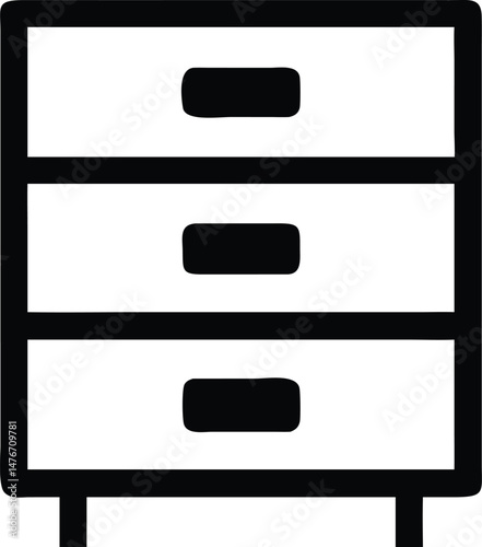 cabinet with drawers silhouette