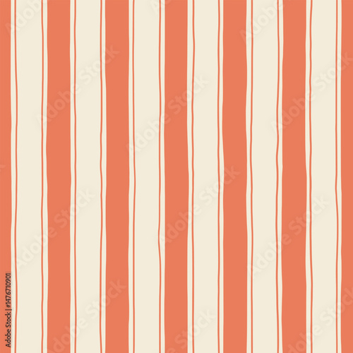 Coquette hand drawn stripes seamless pattern. Cute charming line vector print. A whimsical mix of vintage, Y2K and romantic styles for greeting cards, gifts, fashion, and celebration designs.