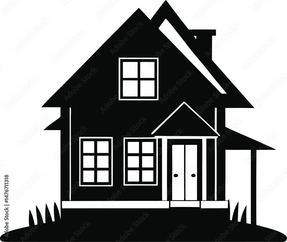 black house silhouette black house silhouette