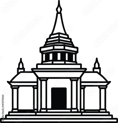 a temple isolated silhouette