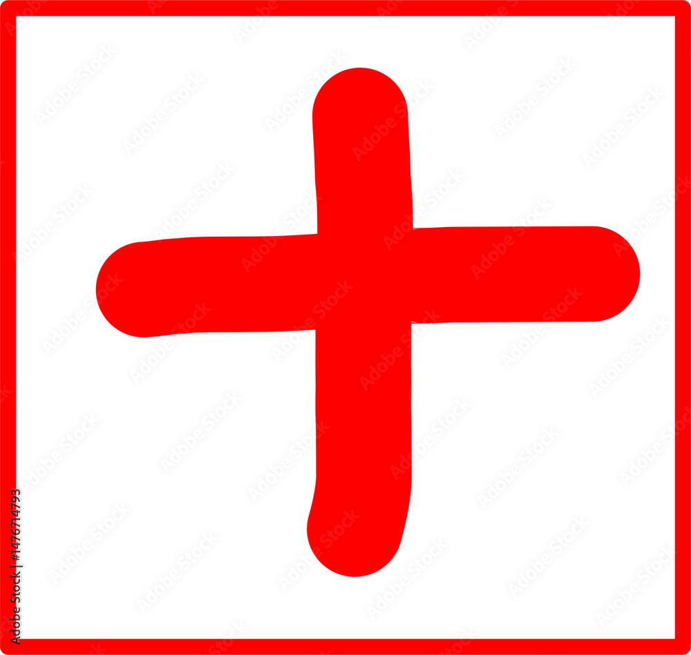 hand drawn math symbols of plus and positive, red math symbols in doodle style hand drawn math symbols of plus and positive, red math symbols in doodle style