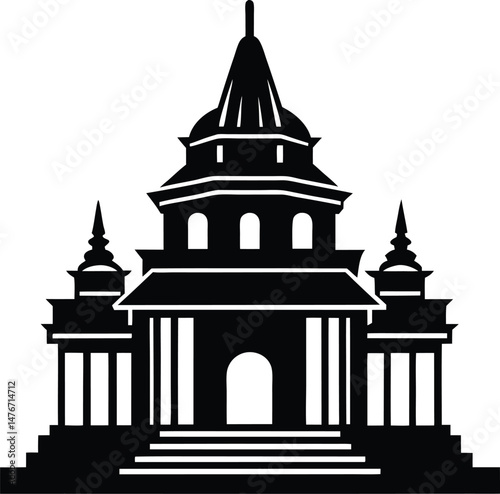 a temple isolated silhouette