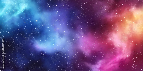 
Cosmic watercolor illustration. Colorful space background with stars. Swirling galaxies, and a dreamy interstellar background

