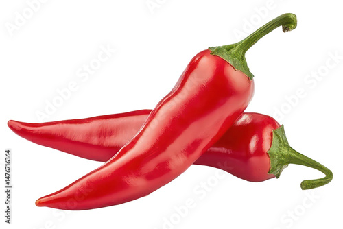 red hot chili peppers isolated on white background